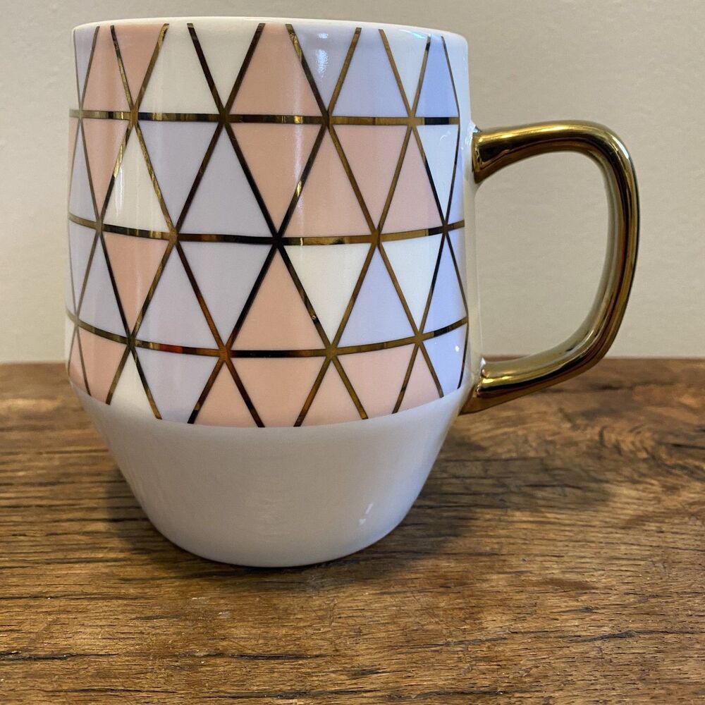 Edible Arrangements Geometric Mug, Cream/Pink/Lavender/Gold Soft Era